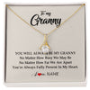 Alluring Beauty Necklace 18K Yellow Gold Finish | Personalized Granny Necklace From Grandkids Granddaughter Grandson You're Always In My Heart Granny Birthday Mothers Day Customized Gift Box Message Card | siriusteestore