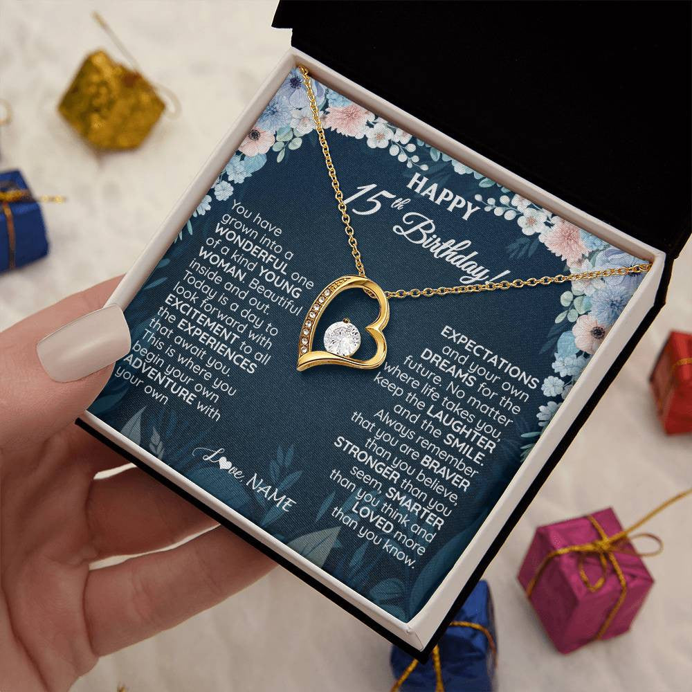Personalized Happy 17th Gifts Necklace Sweet Fifteen 17th Year Old Girl Gift Ideas for Her Birthday Christmas Customized Gift Box Message Card