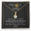 Alluring Beauty Necklace 18K Yellow Gold Finish | 1 | Personalized Happy 16Th Birthday Necklace For Her Women Daughter Niece Sister Goddaughter Granddaughter 16 Year Old Birthday Customized Gift Box Message Card | siriusteestore.myshopify