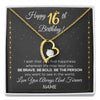 Forever Love Necklace 18K Yellow Gold Finish | 1 | Personalized Happy 16Th Birthday Necklace For Her Women Daughter Niece Sister Goddaughter Granddaughter 16 Year Old Birthday Customized Gift Box Message Card | siriusteestore.myshopify
