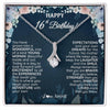 Alluring Beauty Necklace 14K White Gold Finish | 1 | Personalized Happy 16th Birthday Gifts Necklace Sweet Fifteen 16th Year Old Girl Birthday Gift Ideas For Her Daughter Niece Jewelry Gift Box Message Card | siriusteestore
