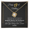 Love Knot Necklace 18K Yellow Gold Finish | 1 | Personalized Happy 17Th Birthday Necklace For Her Girls Daughter Niece Sister Goddaughter Granddaughter 17 Year Old Birthday Customized Gift Box Message Card | siriusteestore