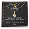 Alluring Beauty Necklace 18K Yellow Gold Finish | 1 | Personalized Happy 18Th Birthday Necklace For Her Women Daughter Niece Sister Goddaughter Granddaughter 18 Year Old Birthday Customized Gift Box Message Card | siriusteestore.myshopify
