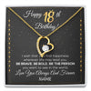 Forever Love Necklace 18K Yellow Gold Finish | 1 | Personalized Happy 18Th Birthday Necklace For Her Women Daughter Niece Sister Goddaughter Granddaughter 18 Year Old Birthday Customized Gift Box Message Card | siriusteestore.myshopify