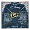 Interlocking Hearts Necklace 18K Yellow Gold Finish | 1 | Personalized Happy 18th Birthday Gifts Necklace Sweet Fifteen 18th Year Old Girl Birthday Gift Ideas For Her Daughter Niece Jewelry Gift Box Message Card | siriusteestore