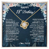 Love Knot Necklace 18K Yellow Gold Finish | 1 | Personalized Happy 18th Birthday Gifts Necklace Sweet Fifteen 18th Year Old Girl Birthday Gift Ideas For Her Daughter Niece Jewelry Gift Box Message Card | siriusteestore