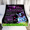 Personalized Happy 19th Birthday Decorations Blanket Butterfly Sweet Nineteen Sweet 19 Gifts For Girls Teen Birthday 19 Year Old Customized Fleece Blanket | siriusteestore