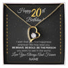 Forever Love Necklace 18K Yellow Gold Finish | 1 | Personalized Happy 20Th Birthday Necklace For Her Girls Daughter Niece Sister Goddaughter Granddaughter 20 Year Old Birthday Customized Gift Box Message Card | siriusteestore