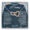 Interlocking Hearts Necklace Stainless Steel & Rose Gold Finish | 1 | Personalized Happy 20th Birthday Gifts Necklace Sweet Fifteen 20th Year Old Girl Birthday Gift Ideas For Her Daughter Niece Jewelry Gift Box Message Card | siriusteestore