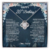 Love Knot Necklace 14K White Gold Finish | 1 | Personalized Happy 20th Birthday Gifts Necklace Sweet Fifteen 20th Year Old Girl Birthday Gift Ideas For Her Daughter Niece Jewelry Gift Box Message Card | siriusteestore