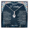 Alluring Beauty Necklace 14K White Gold Finish | 1 | Personalized Happy 21st Birthday Gifts Necklace Sweet Fifteen 21st Year Old Girl Birthday Gift Ideas For Her Daughter Niece Jewelry Gift Box Message Card | siriusteestore