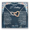 Interlocking Hearts Necklace Stainless Steel & Rose Gold Finish | 1 | Personalized Happy 21st Birthday Gifts Necklace Sweet Fifteen 21st Year Old Girl Birthday Gift Ideas For Her Daughter Niece Jewelry Gift Box Message Card | siriusteestore