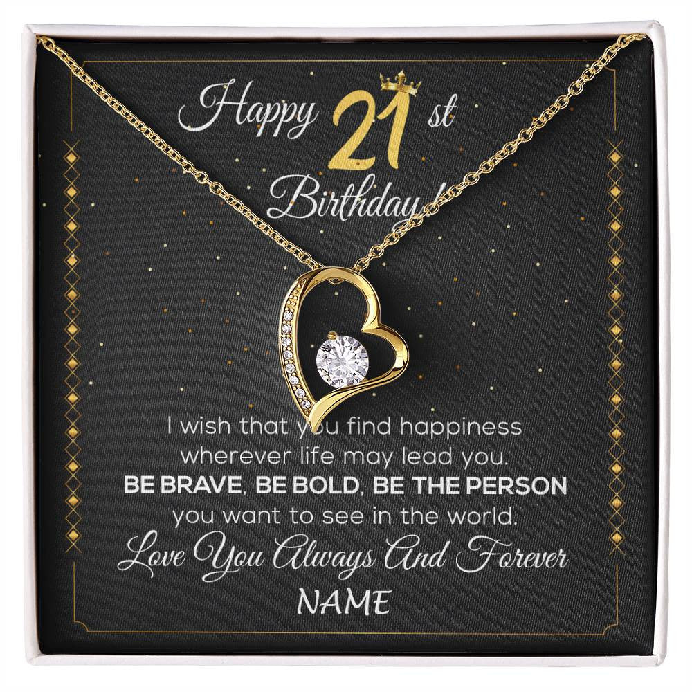 Personalized Happy 21st Birthday Necklace For Her Girls Daughter Niece  Sister Goddaughter Granddaughter 21 Year Old Birthday Customized Gift Box 
