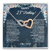 Interlocking Hearts Necklace Stainless Steel & Rose Gold Finish | 1 | Personalized Happy 23rd Birthday Gifts Necklace Sweet Fifteen 23rd Year Old Girl Birthday Gift Ideas For Her Daughter Niece Jewelry Gift Box Message Card | siriusteestore