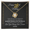 Love Knot Necklace 18K Yellow Gold Finish | 1 | Personalized Happy 28Th Birthday Necklace For Her Girls Daughter Niece Sister Goddaughter Granddaughter 28 Year Old Birthday Customized Gift Box Message Card | siriusteestore