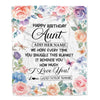 Personalized Happy Birthday Aunt Gifts From Niece Nephew Blanket Butterfly Flower Present Birthday Gift For Aunt Gifts Customized Fleece Throw Blanket | siriusteestore