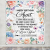 Personalized Happy Birthday Aunt Gifts From Niece Nephew Blanket Butterfly Flower Present Birthday Gift For Aunt Gifts Customized Fleece Throw Blanket | siriusteestore