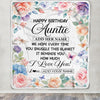 Personalized Happy Birthday Auntie Gifts From Niece Nephew Blanket Butterfly Flower Present Birthday Gift For Auntie Gifts Customized Fleece Throw Blanket | siriusteestore