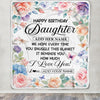 Personalized Happy Birthday Daughter Gifts From Mom Dad Blanket Butterfly Flower Present Birthday Gift For Daughter Gifts Customized Fleece Throw Blanket | siriusteestore