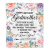 Personalized Happy Birthday Godmother Gifts From Niece Nephew Blanket Butterfly Flower Present Birthday Gift For Aunt Gifts Customized Fleece Throw Blanket | siriusteestore