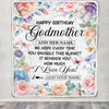 Personalized Happy Birthday Godmother Gifts From Niece Nephew Blanket Butterfly Flower Present Birthday Gift For Aunt Gifts Customized Fleece Throw Blanket | siriusteestore