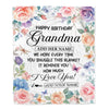 Personalized Happy Birthday Grandma Gifts From Granddaughter Blanket Butterfly Flower Present Birthday Gift For Grandma Gifts Customized Fleece Throw Blanket | siriusteestore