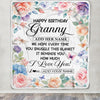 Personalized Happy Birthday Granny Gifts From Granddaughter Blanket Butterfly Flower Present Birthday Gift For Granny Gifts Customized Fleece Throw Blanket | siriusteestore