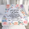 Personalized Happy Birthday Lala Gifts From Granddaughter Grandkids Blanket Butterfly Flower Present Birthday Gift For Lala Gifts Customized Fleece Blanket | siriusteestore