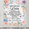 Personalized Happy Birthday Lala Gifts From Granddaughter Grandkids Blanket Butterfly Flower Present Birthday Gift For Lala Gifts Customized Fleece Blanket | siriusteestore