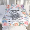 Personalized Happy Birthday Lolly Gifts From Granddaughter Grandkids Blanket Butterfly Flower Present Birthday Gift For Lolly Gifts Customized Fleece Blanket | siriusteestore