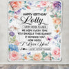 Personalized Happy Birthday Lolly Gifts From Granddaughter Grandkids Blanket Butterfly Flower Present Birthday Gift For Lolly Gifts Customized Fleece Blanket | siriusteestore