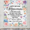 Personalized Happy Birthday Mawmaw Gifts From Granddaughter Blanket Butterfly Flower Present Birthday Gift For Mawmaw Gifts Customized Fleece Throw Blanket | siriusteestore