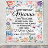Personalized Happy Birthday Memaw Gifts From Granddaughter Grandkids Blanket Butterfly Flower Present Birthday Gift For Memaw Gifts Customized Fleece Blanket | siriusteestore