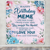Personalized Happy Birthday Meme Gifts From Granddaughter Grandson Blanket Floral Flower Birthday Gifts For Meme Gifts For Birthday Customized Fleece Blanket | siriusteestore