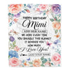 Personalized Happy Birthday Mimi Gifts From Granddaughter Grandkids Blanket Butterfly Flower Present Birthday Gift For Mimi Gifts Customized Fleece Blanket | siriusteestore