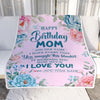 Personalized Happy Birthday Mom Gifts From Daughter Son Blanket Floral Flower Birthday Gifts For Mom Mother Gifts For Birthday Customized Fleece Blanket | siriusteestore