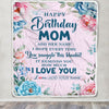 Personalized Happy Birthday Mom Gifts From Daughter Son Blanket Floral Flower Birthday Gifts For Mom Mother Gifts For Birthday Customized Fleece Blanket | siriusteestore