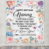 Personalized Happy Birthday Nanny Gifts From Kids Blanket Butterfly Flower Present Birthday Gift For Nanny Gifts Customized Fleece Throw Blanket | siriusteestore