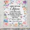 Personalized Happy Birthday Niece Gifts From Aunt Uncle Blanket Butterfly Flower Present Birthday Gift For Niece Gifts Customized Fleece Throw Blanket | siriusteestore