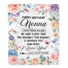 Personalized Happy Birthday Nonna Gifts From Granddaughter Grandkids Blanket Butterfly Flower Present Birthday Gift For Nonna Gifts Customized Fleece Blanket | siriusteestore