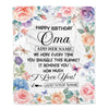 Personalized Happy Birthday Oma Gifts From Granddaughter Grandkids Blanket Butterfly Flower Present Birthday Gift For Oma Gifts Customized Fleece Throw Blanket | siriusteestore