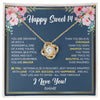 Love Knot Necklace 18K Yellow Gold Finish | Personalized Happy Sweet 14 For Girls Necklace Sweet Fourteen 14th Birthday Gifts For 14 Fourteen Old For Girl Niece Daughter Customized Gift Box Message Card | siriusteestore