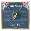 Forever Love Necklace 18K Yellow Gold Finish | Personalized Happy Sweet 16 For Girls Necklace Sweet Sixteen 16th Birthday Gifts For 16 Sixteen Old For Girl Niece Daughter Customized Gift Box Message Card | siriusteestore