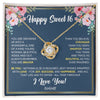 Love Knot Necklace 18K Yellow Gold Finish | Personalized Happy Sweet 16 For Girls Necklace Sweet Sixteen 16th Birthday Gifts For 16 Sixteen Old For Girl Niece Daughter Customized Gift Box Message Card | siriusteestore