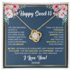 Love Knot Necklace 18K Yellow Gold Finish | Personalized Happy Sweet 18 For Girls Necklace Sweet Eighteen 18th Birthday Gifts For 18 Eighteen Old For Girl Niece Daughter Customized Gift Box Message Card | siriusteestore