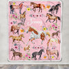 Personalized Horse Blanket For Girl Kids Women Horses Flower Floral For Daughter Niece Granddaughter Birthday Christmas Customized Bed Fleece Throw Blanket | siriusteestore