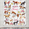 Personalized Horse For Girl Blanket Loves Horses Flower Floral For Daughter Women Birthday Graduation Christmas Customized Fleece Blanket | siriusteestore