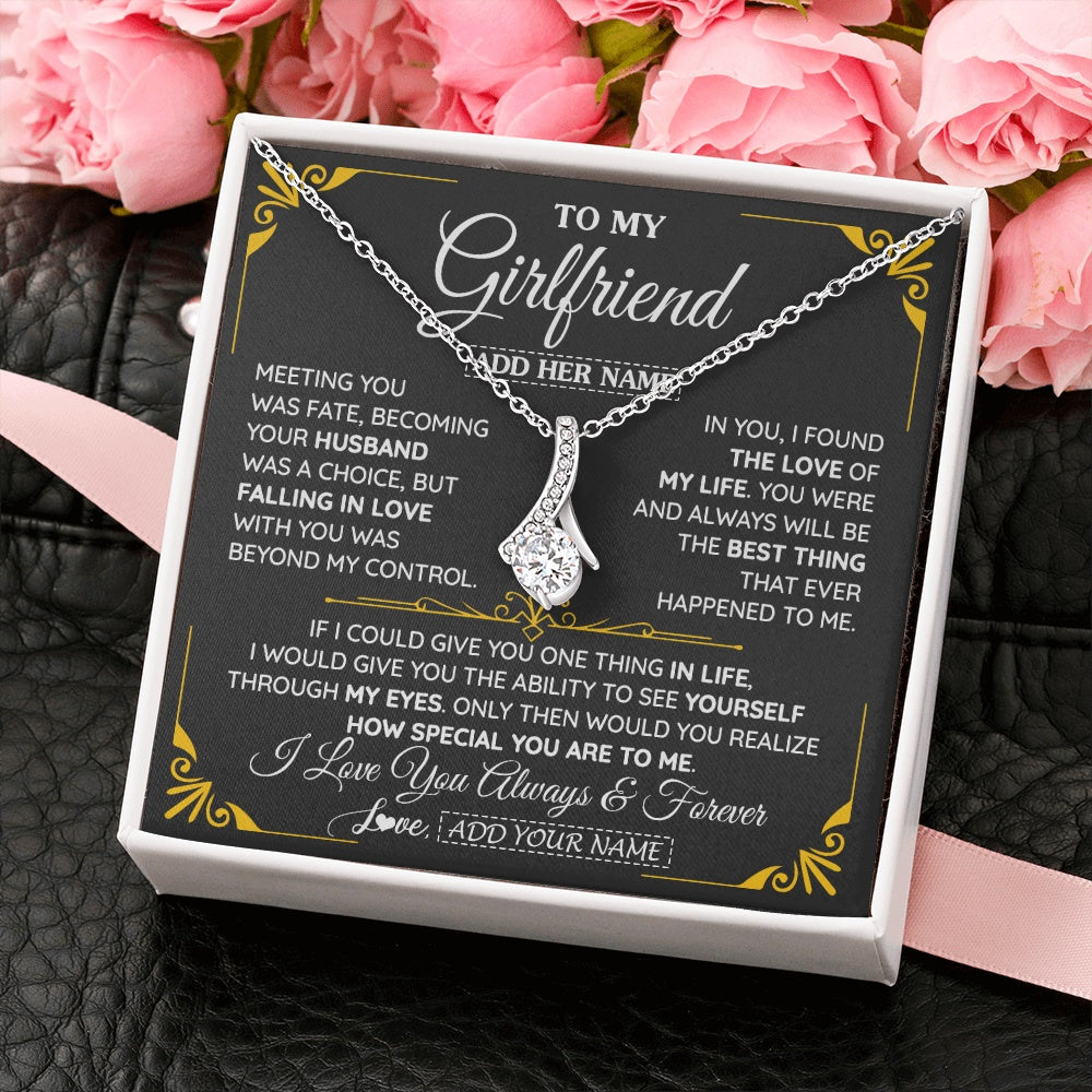 Alluring Beauty Necklace 14K White Gold Finish | 2 | Personalized Jewelry To My Girlfriend Necklace Metting You Gift For Girlfriend Romantic Birthday Gifts Valentines Christmas Custom Gift Box Message Card | https://siriusteestore.