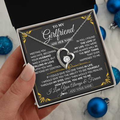 Forever Love Necklace 14K White Gold Finish | 2 | Personalized Jewelry To My Girlfriend Necklace Metting You Gift For Girlfriend Romantic Birthday Gifts Valentines Christmas Custom Gift Box Message Card | https://siriusteestore.