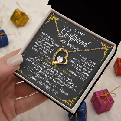 Forever Love Necklace 18K Yellow Gold Finish | 2 | Personalized Jewelry To My Girlfriend Necklace Metting You Gift For Girlfriend Romantic Birthday Gifts Valentines Christmas Custom Gift Box Message Card | https://siriusteestore.